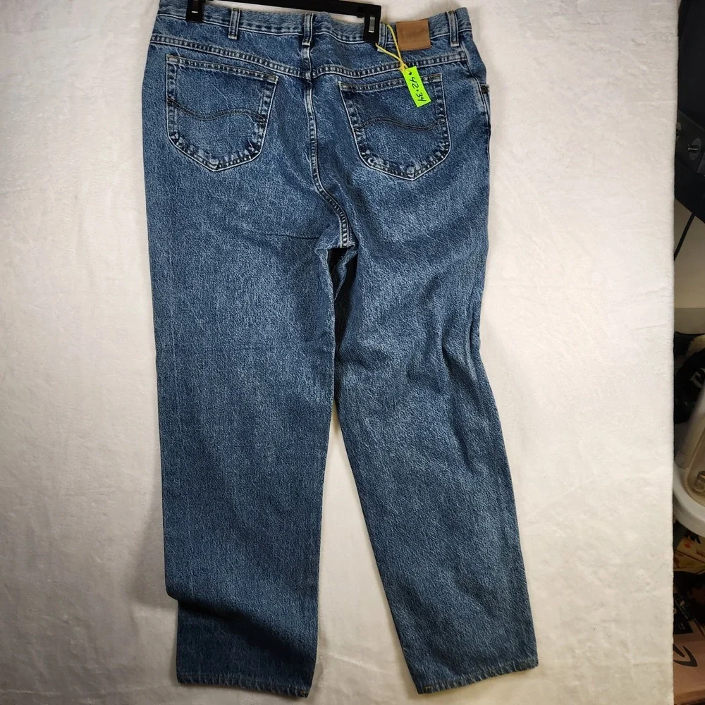 Lee Jeans Mens 42x34 Blue Denim Relaxed Fit‎ Classic Casual Pants